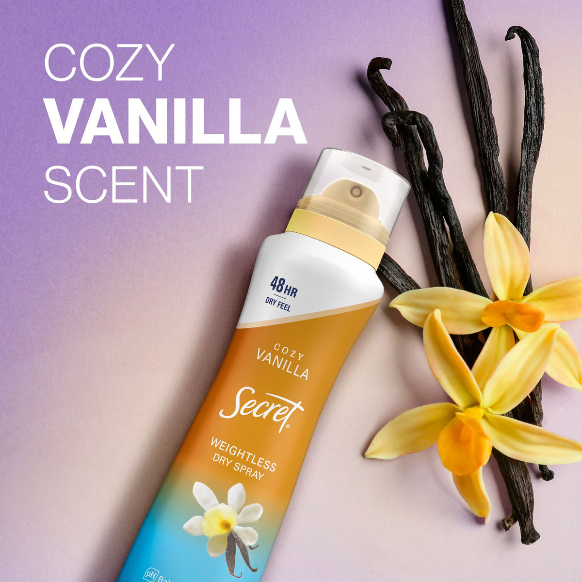 Secret Dry Spray Women's Antiperspirant Deodorant, Vanilla, Wild Rose & Waterlily, 4.1 oz., 3 pk.