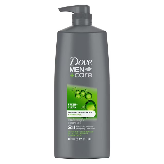 Dove Men+Care Fresh & Clean 2-in-1 Shampoo + Conditioner, 40 fl. oz.