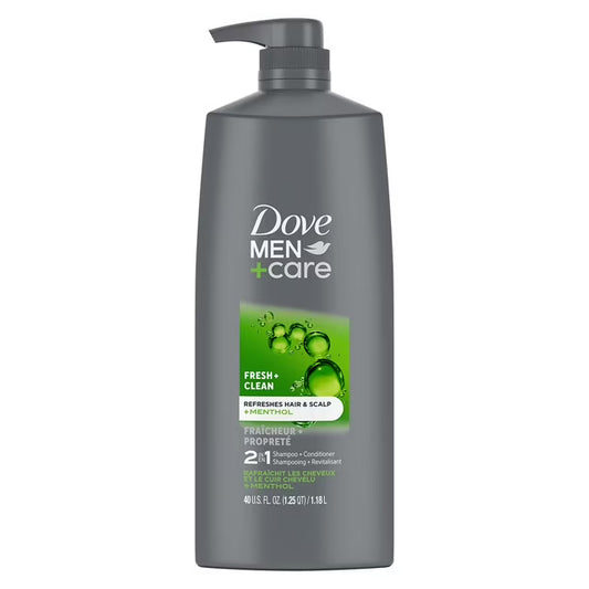 Dove Men+Care Fresh & Clean 2-in-1 Shampoo + Conditioner, 40 fl. oz.