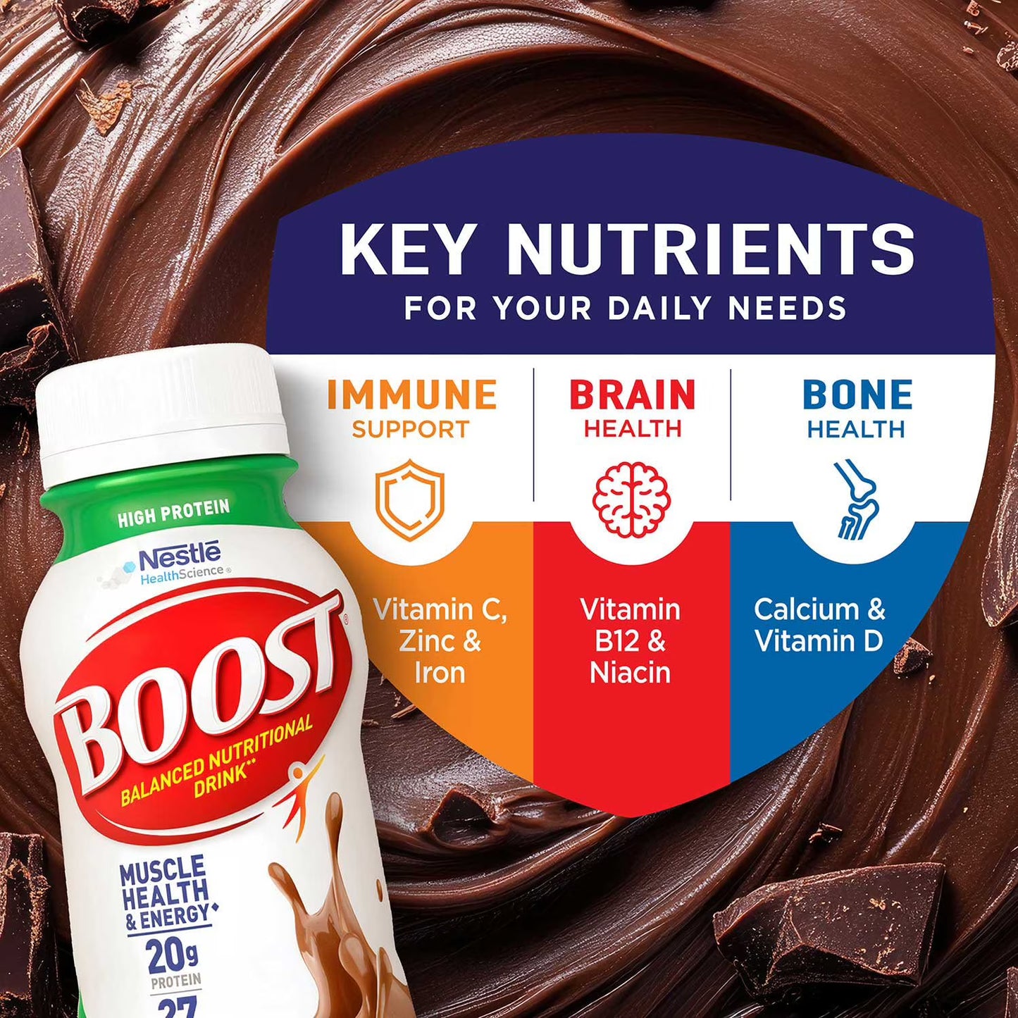 BOOST 20g High Protein Nutritional Drink, Chocolate 8 fl. oz., 28 ct.