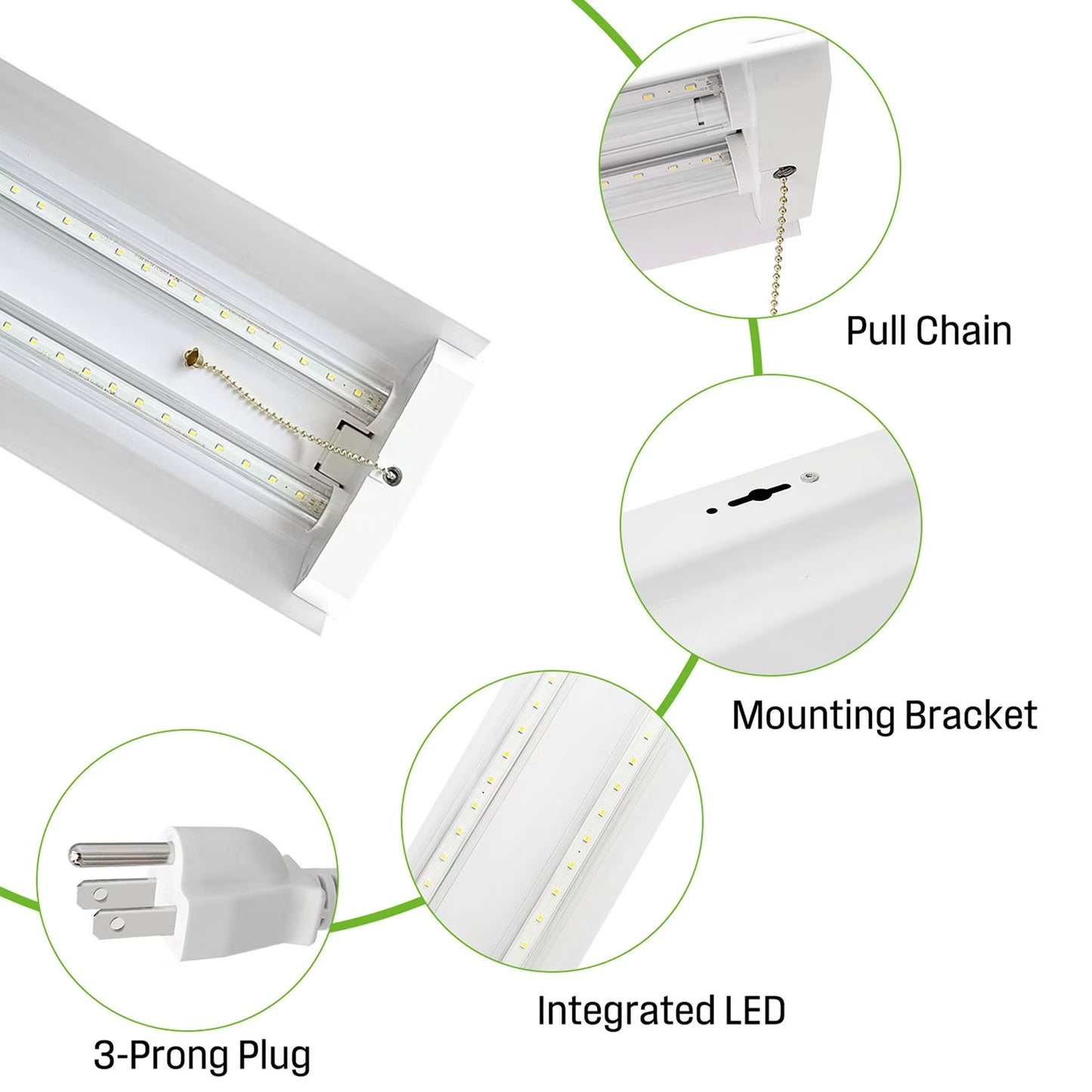 Westinghouse 4' 5000 Lumen LED Shop Light, White Finish, 4 pk.