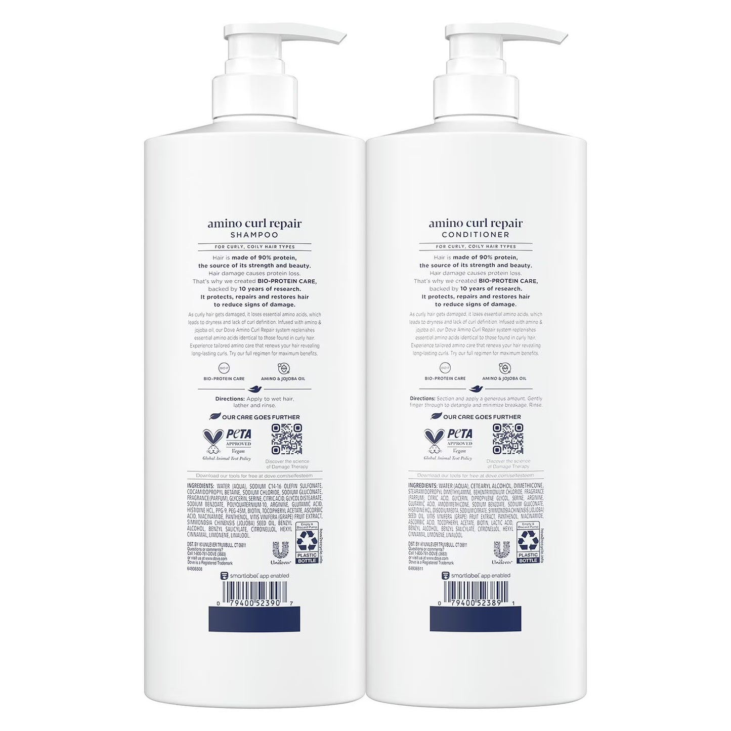 Dove Amino Curls Shampoo and Conditioner, 33.8 fl. oz., 2 pk.