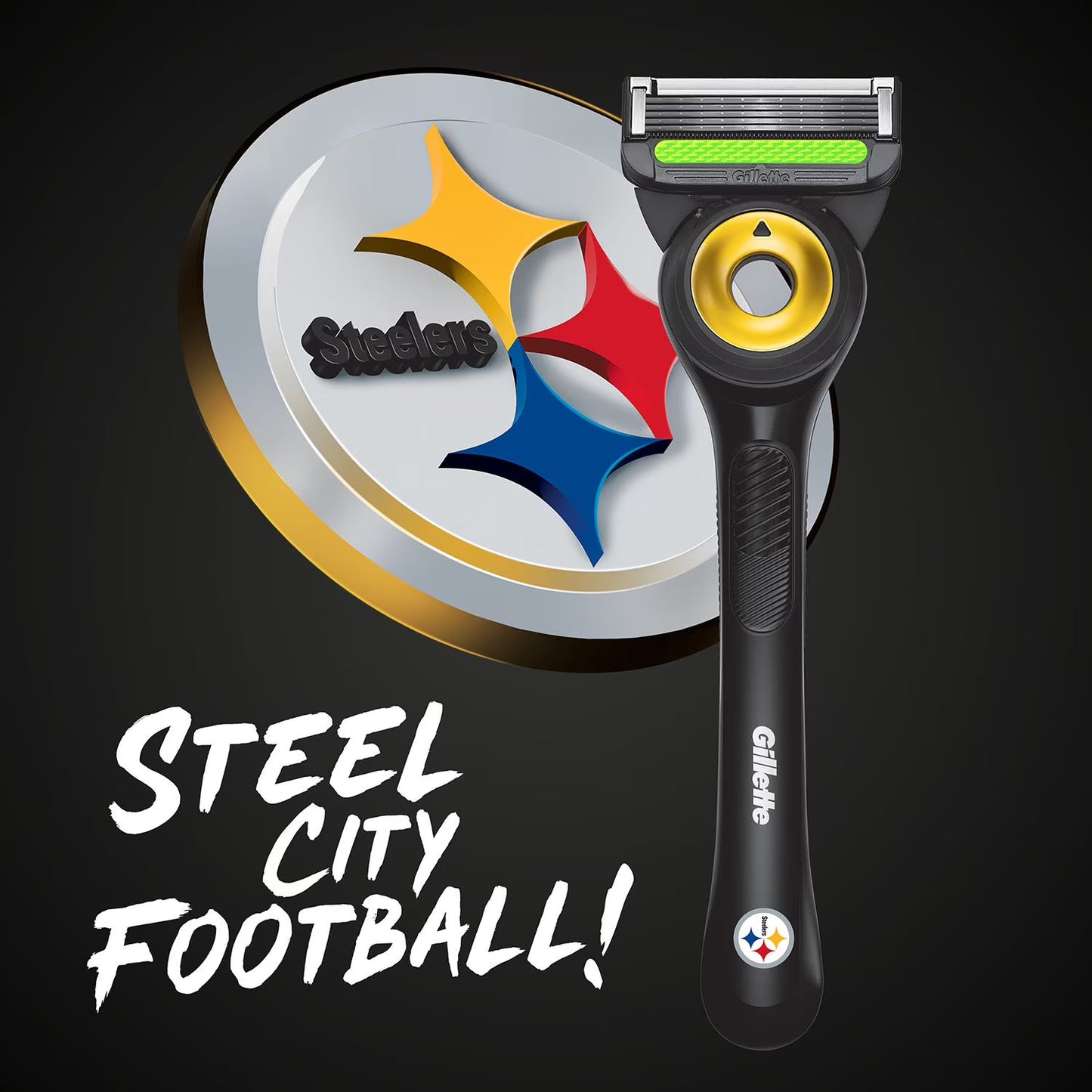 Gillette Labs NFL Pittsburgh Steelers Men's Razor, Handle + 8 Cartridges