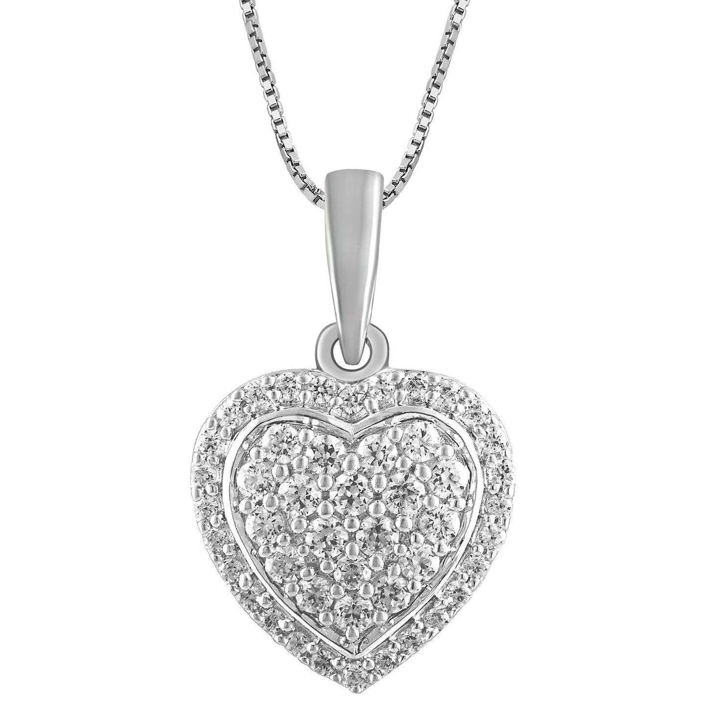Diamond Heart Pendant Necklace & Stud Earring 0.50 CT. Set in 14K Gold