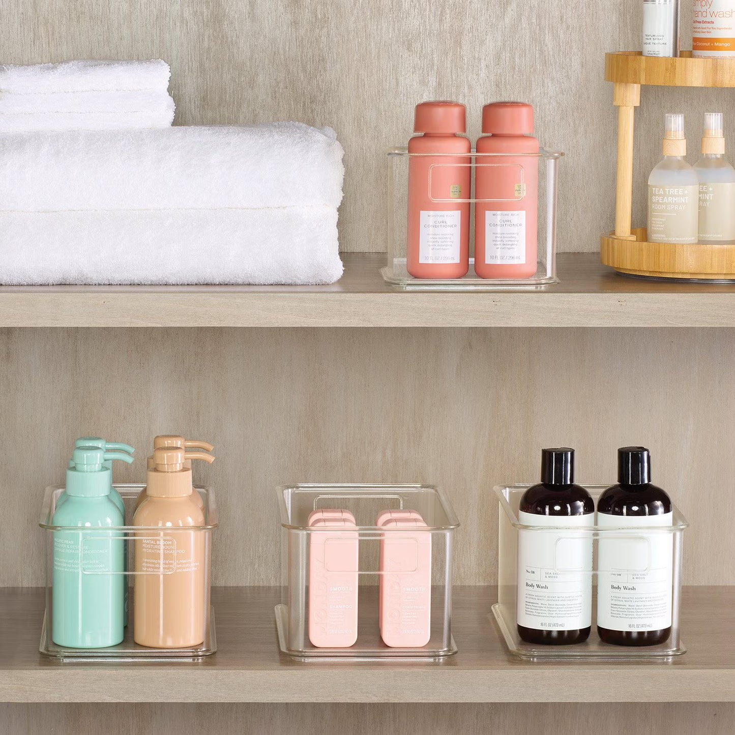 Clearly 4-Piece Clear Plastic Organizing Bin Set