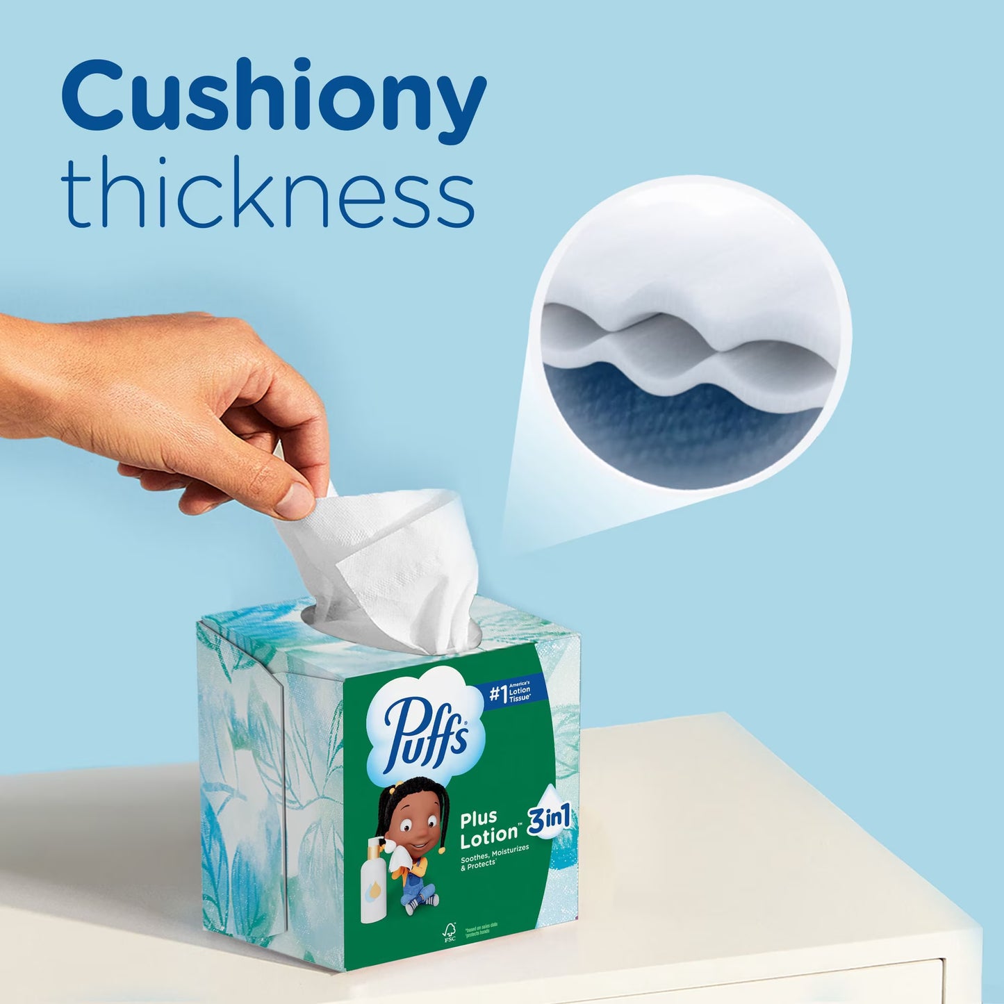 Puffs Plus Lotion 2-Ply Facial Tissues 12 Cube Boxes, 72 tissues/box