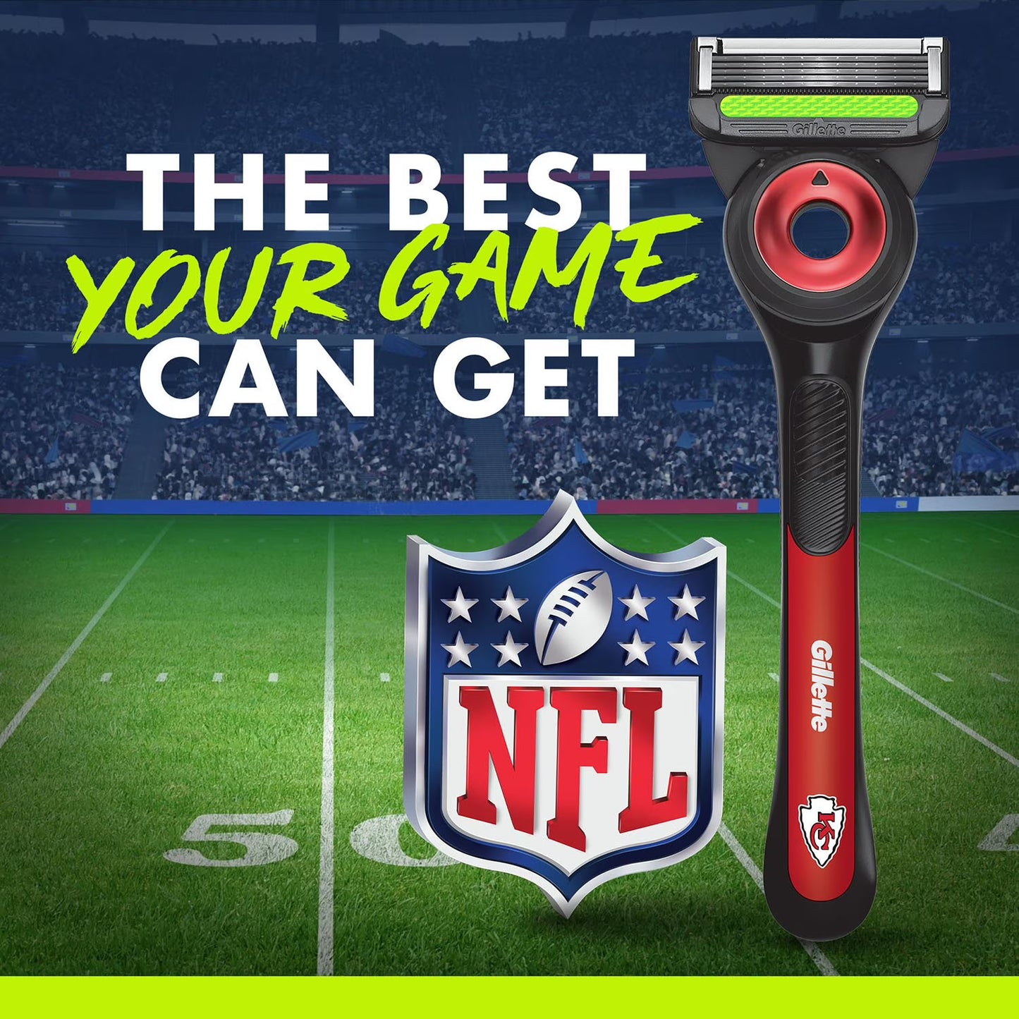 Gillette Labs NFL Kansas City Chiefs Men's Razor, Handle + 8 Cartridges