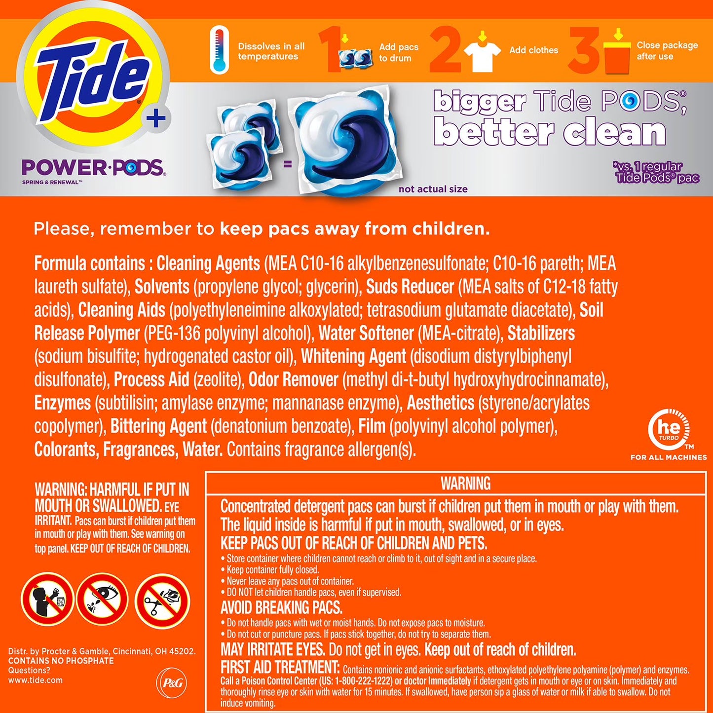 Tide Power PODS with Febreze Laundry Detergent Pacs, Spring & Renewal, 72 ct.