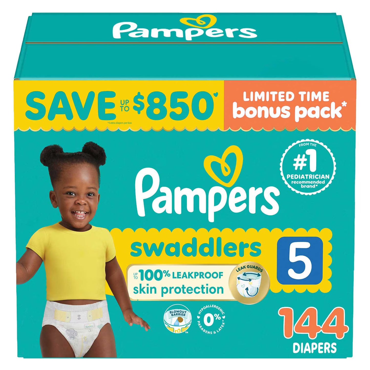 Pampers Swaddlers Diapers, Sizes Newborn-8