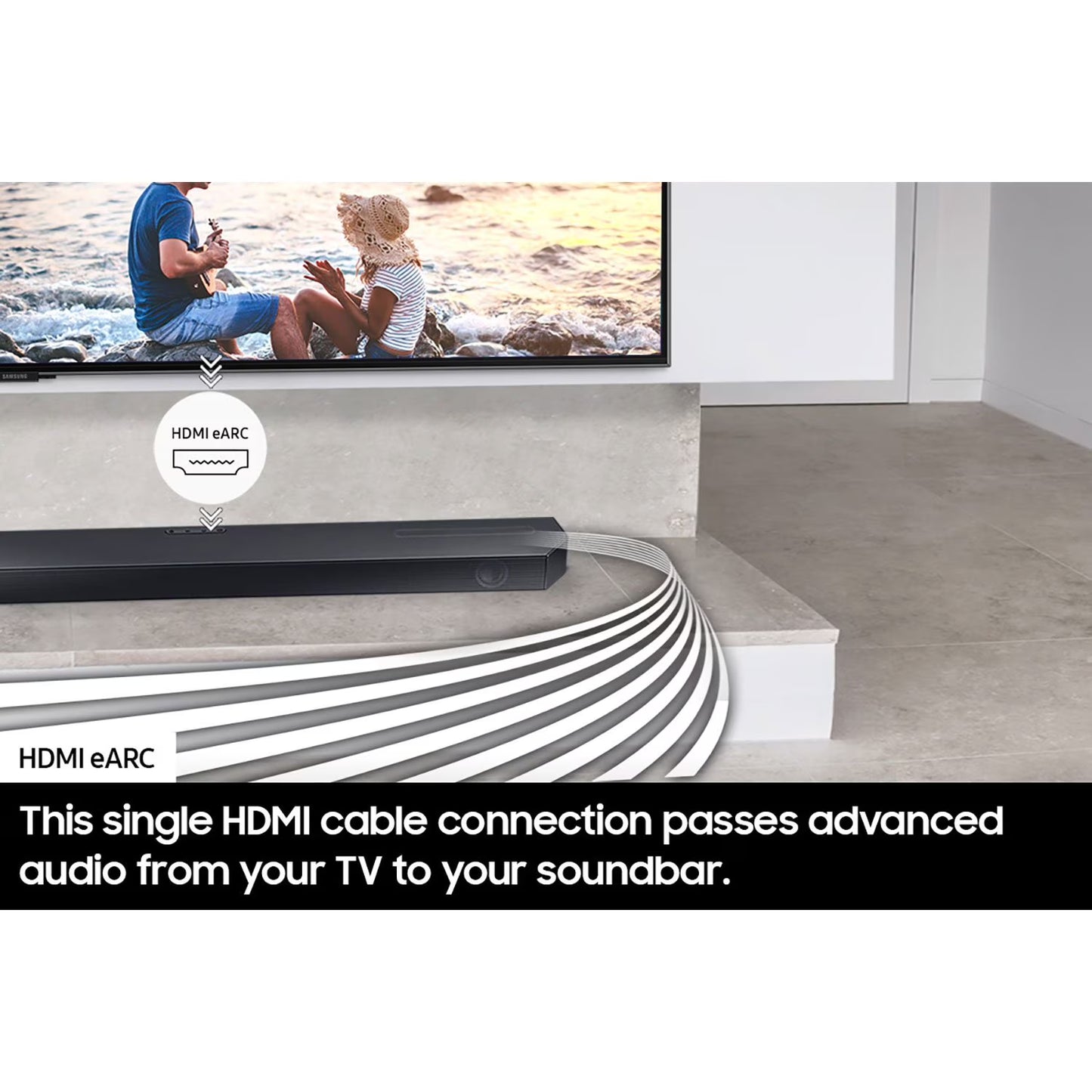 SAMSUNG Q-series 5.1 Channel Sound Bar with Wireless Subwoofer, Q-Symphony & Dolby ATMOS Audio