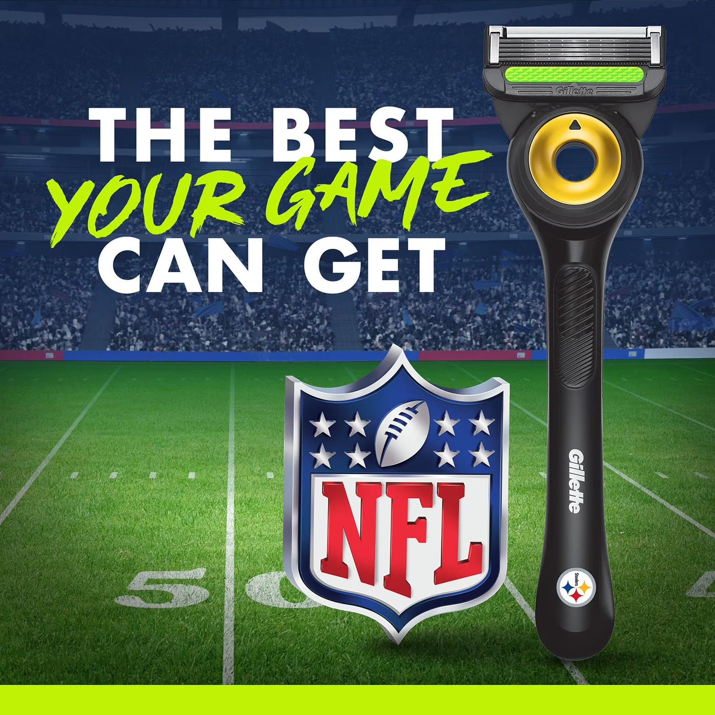 Gillette Labs NFL Pittsburgh Steelers Men's Razor, Handle + 8 Cartridges