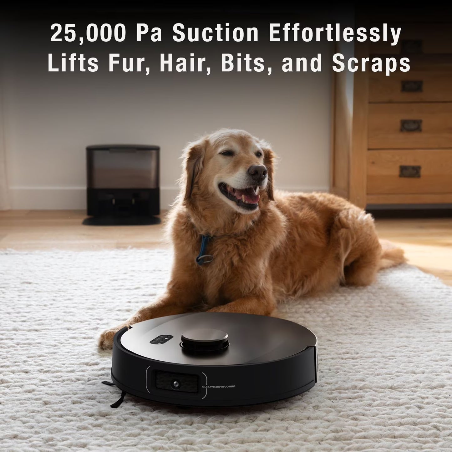 bObsweep UltraVision Pet Robot Vacuum & Mop with 25,000Pa Suction, Auto-Lift DualSpin Mops, 180-Day Auto-Empty Dock & Odor-Filtering Bags