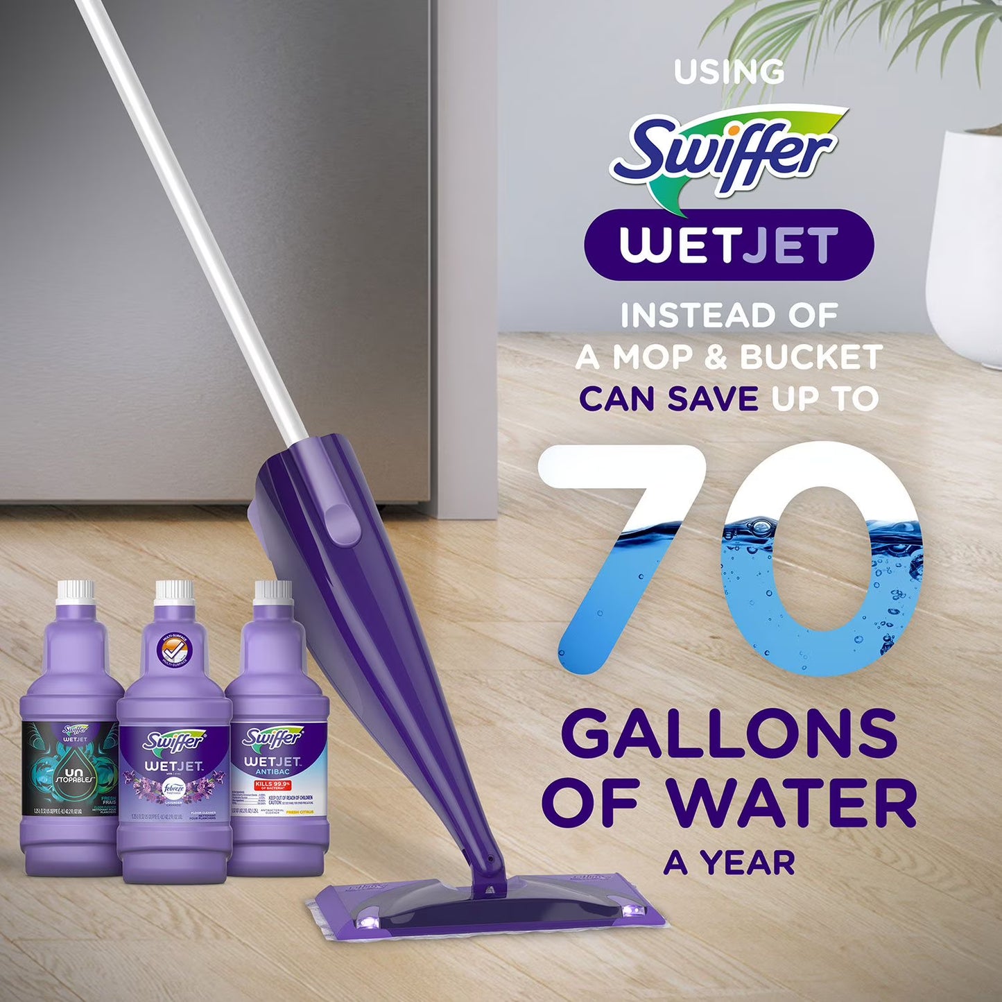 Swiffer WetJet Refill Pack, Lavender, 32 Pads + 2 Refills