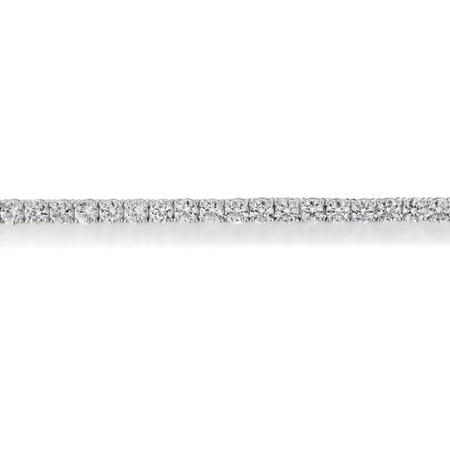 Lab Created White Sapphire Round Cut Gemstone Tennis Bracelet in Sterling Silver