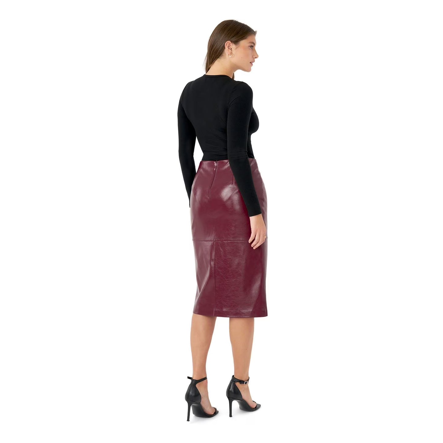 Edited by Hunter McGrady Women's Faux Leather Midi Skirt