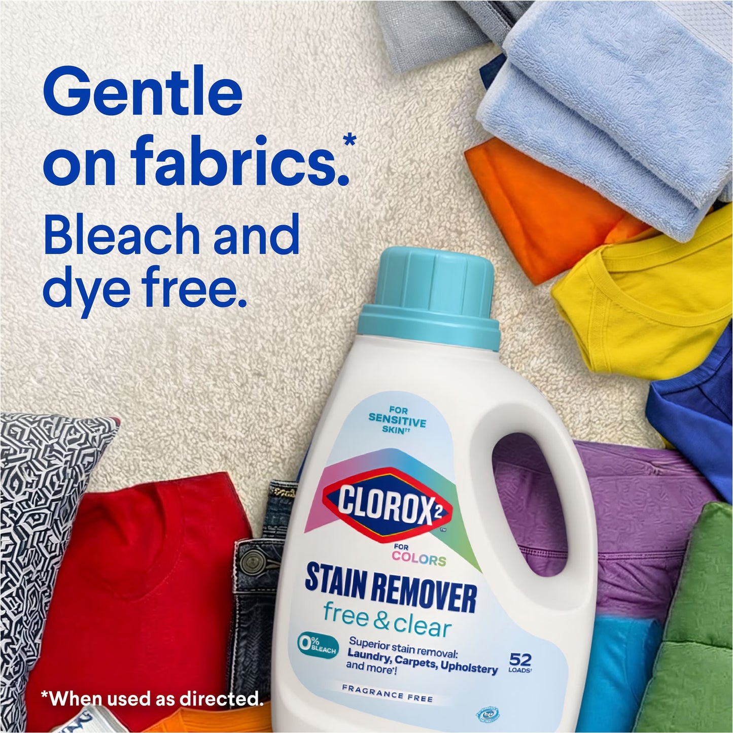 Clorox 2 For Colors Stain Remover, Laundry + Fabric, Free and Clear, 90 Loads, 112.75 fl. oz.