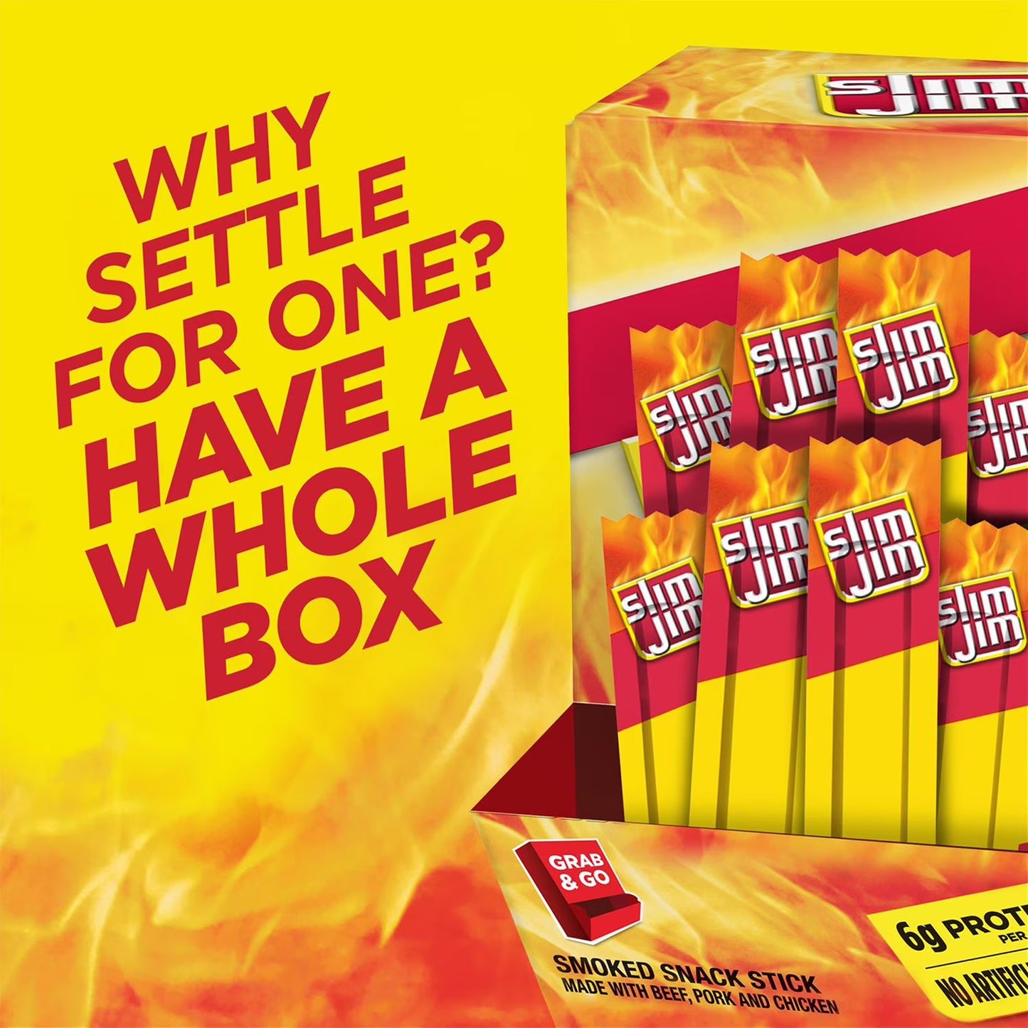 Slim Jim Snack Sized Smoked Meat Sticks, Original Flavor, 0.28 oz., 120 pk.