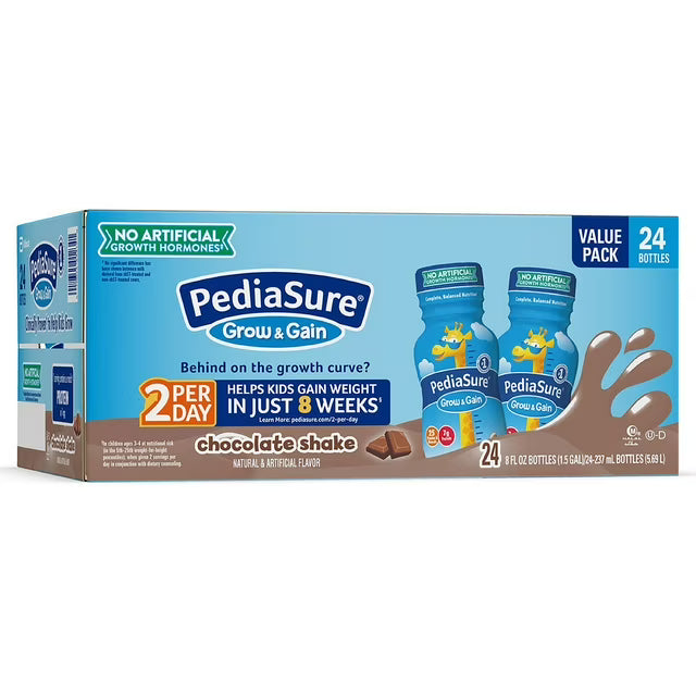 PediaSure Grow and Gain Nutrition Shake for Kids, Chocolate, 8 fl. oz., 24 pk.