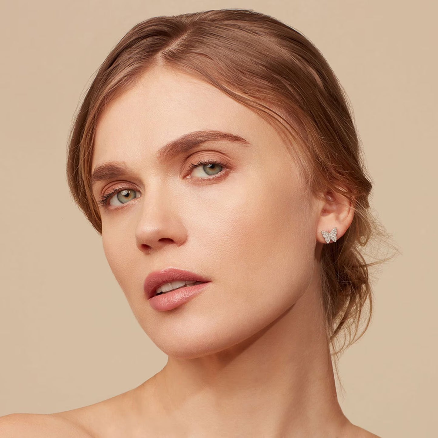 Diamond Stud Earrings in Sterling Silver