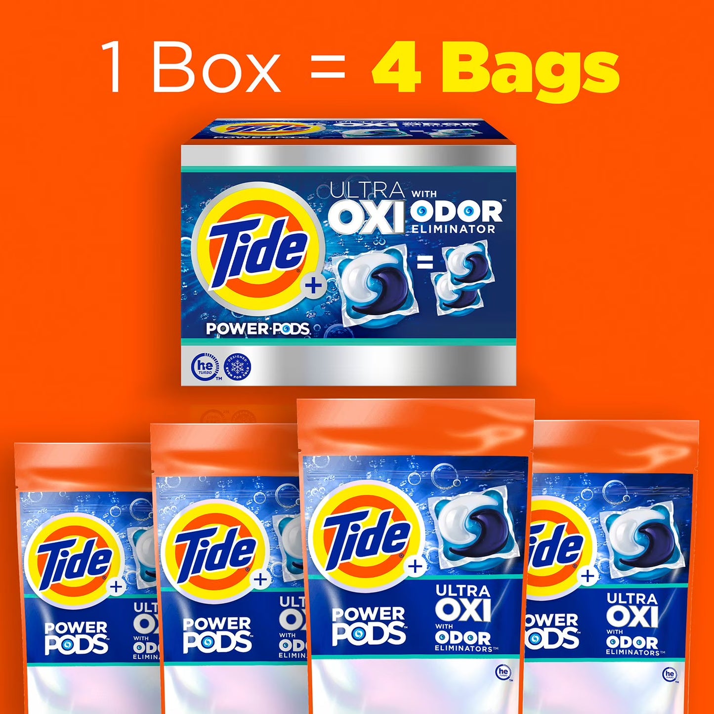 Tide Power PODS + Ultra OXI Laundry Detergent Pacs, 72 ct.