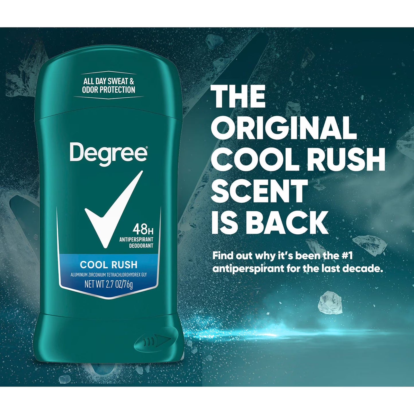 Degree Men Antiperspirant Deodorant, Cool Rush, 2.7 oz., 5 pk.
