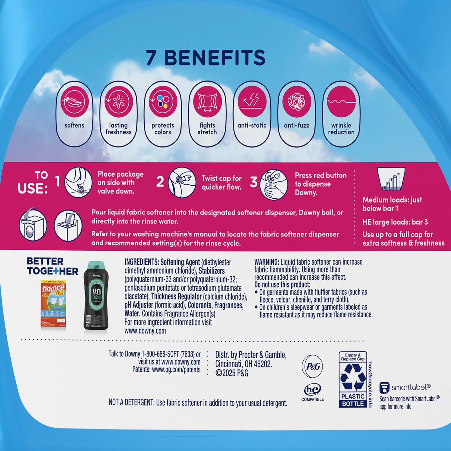 Downy Soft & Fresh Liquid Fabric Softener, April Fresh, 257 loads, 150 fl. oz.