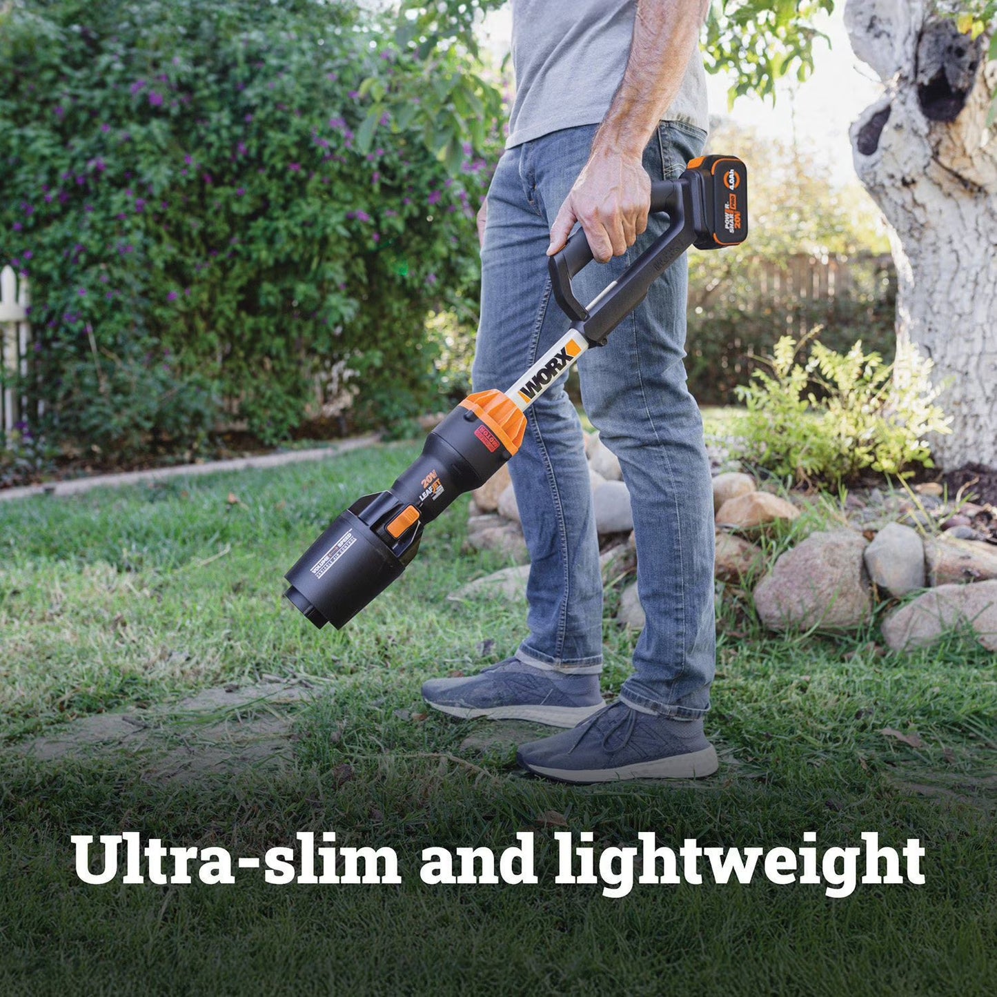 Worx WG941 20V Brushless Cordless Battery Powered Leaf Blower + 3 in 1 String Trimmer Edger & Mini-Mower Combo Kit Battery and Charger Included