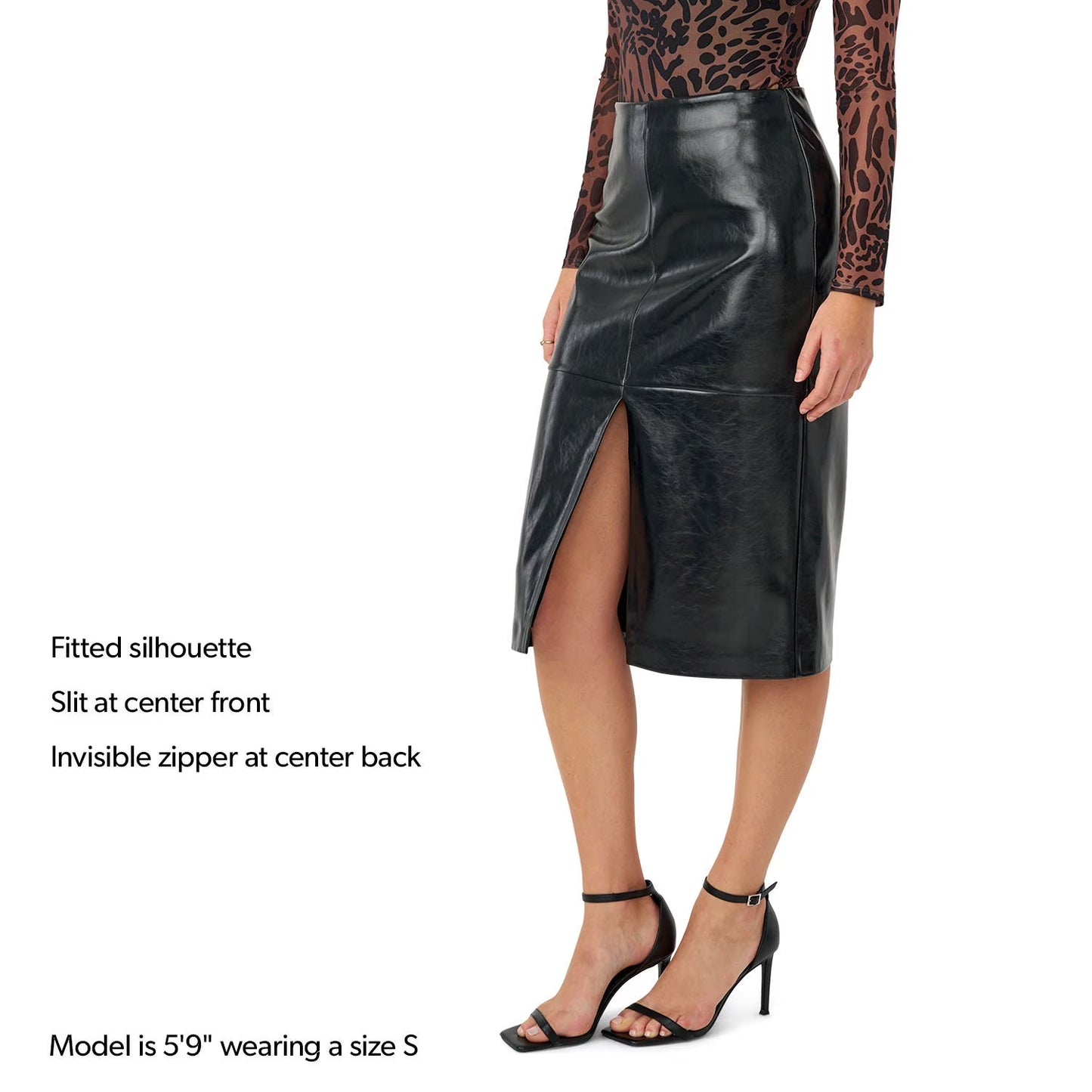 Edited by Hunter McGrady Women's Faux Leather Midi Skirt