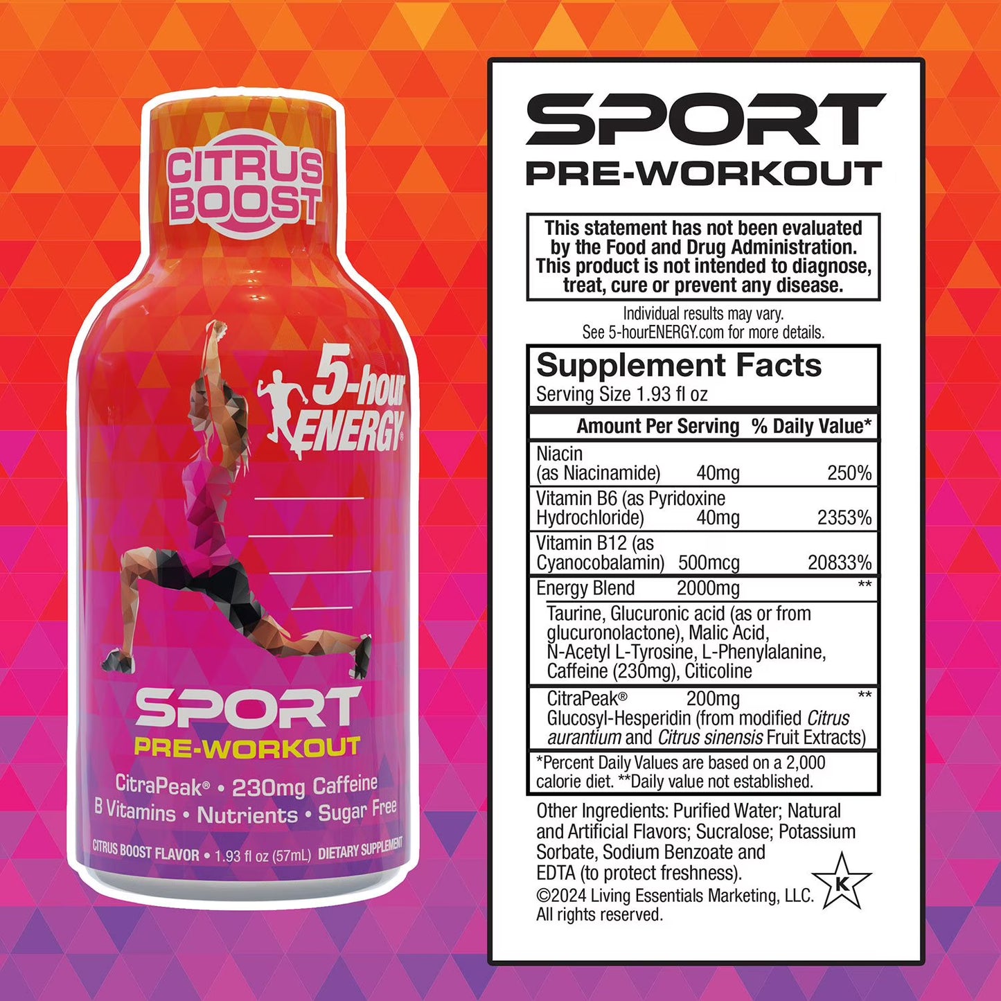 5-hour ENERGY Shot, Mixed Sport, Preworkout, 1.93 fl. oz., 24 pk.