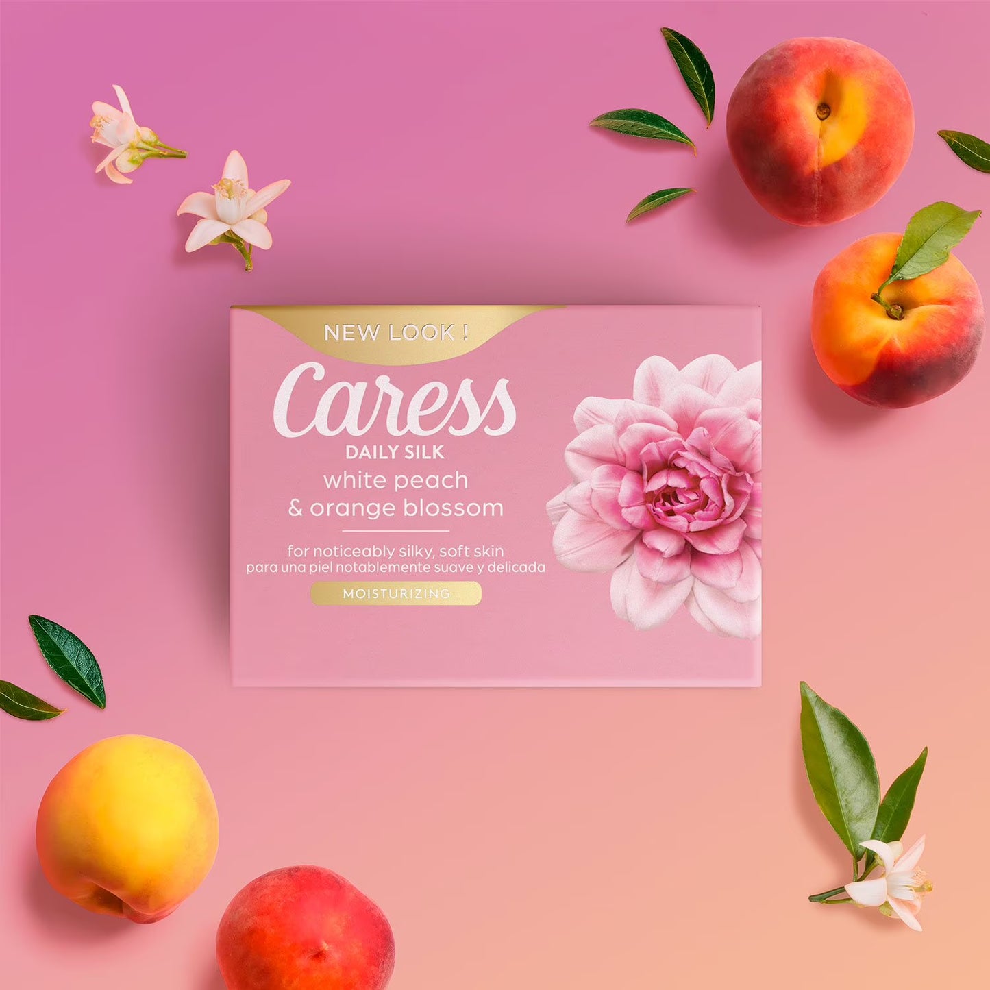 Caress Silkening Daily Silk Beauty Bar, White Peach & Orange Blossom, 3.75 oz., 16 ct.