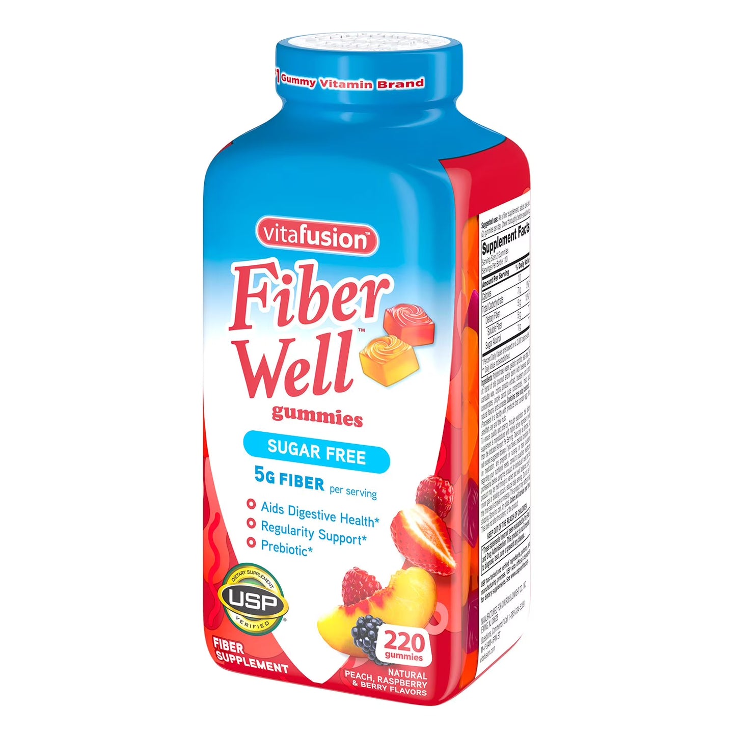 Vitafusion Fiber Well Sugar Free Gummy Vitamin Supplement, 220 ct.