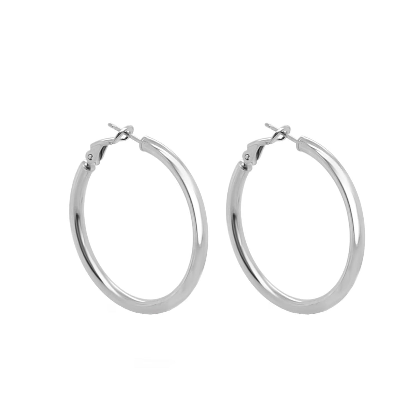 Italian Sterling Silver Hoop Earring Set