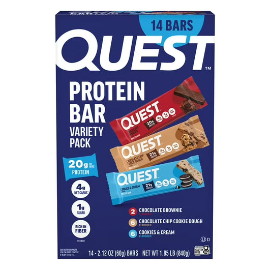 Quest Protein Bar Variety Pack, Gluten Free, 14 ct.