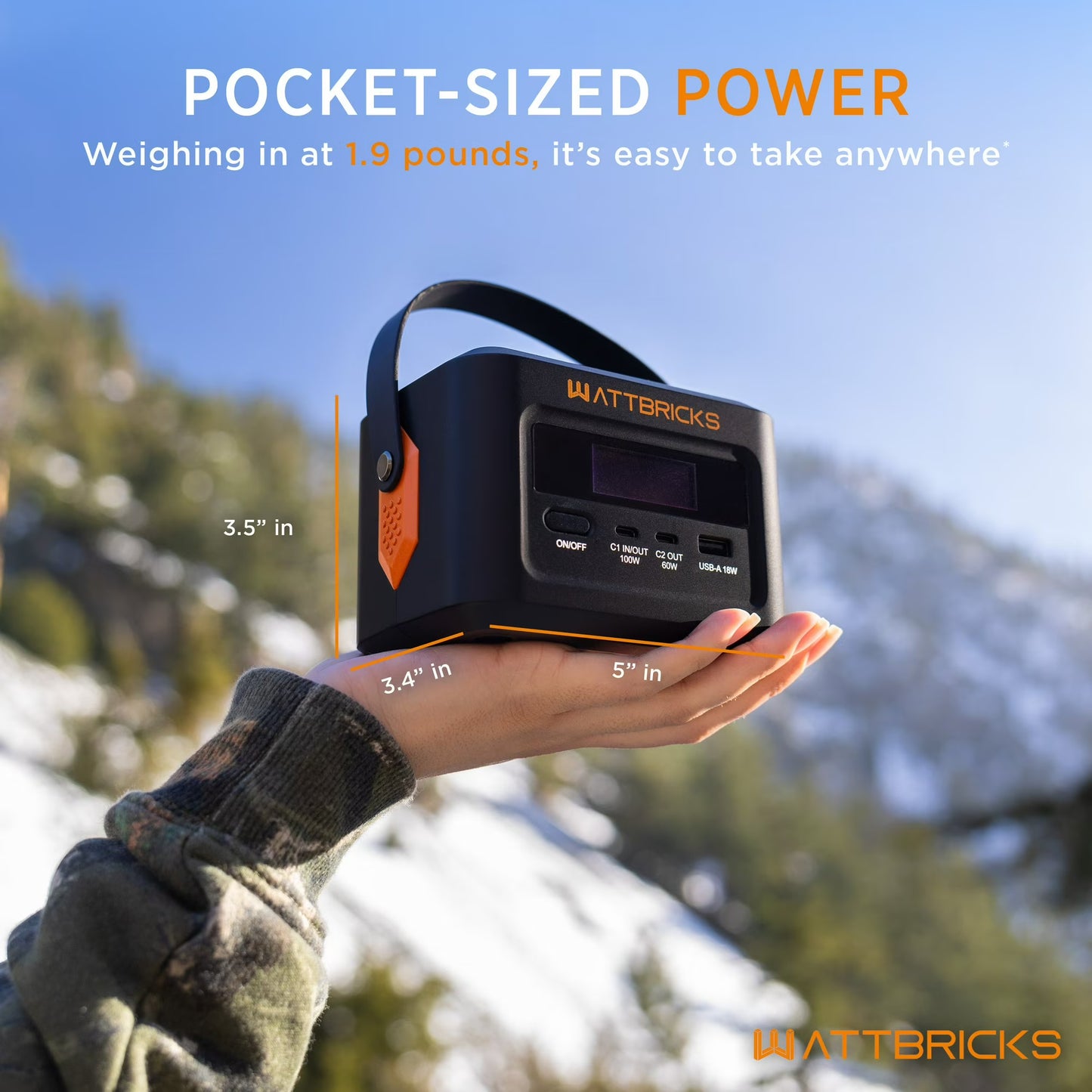 Wattbricks Energy 120-Watt Peak With 99.2Whr Portable Power Station