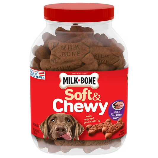 Milk-Bone Soft & Chewy Beef and Filet Mignon Dog Treats, 37 oz.