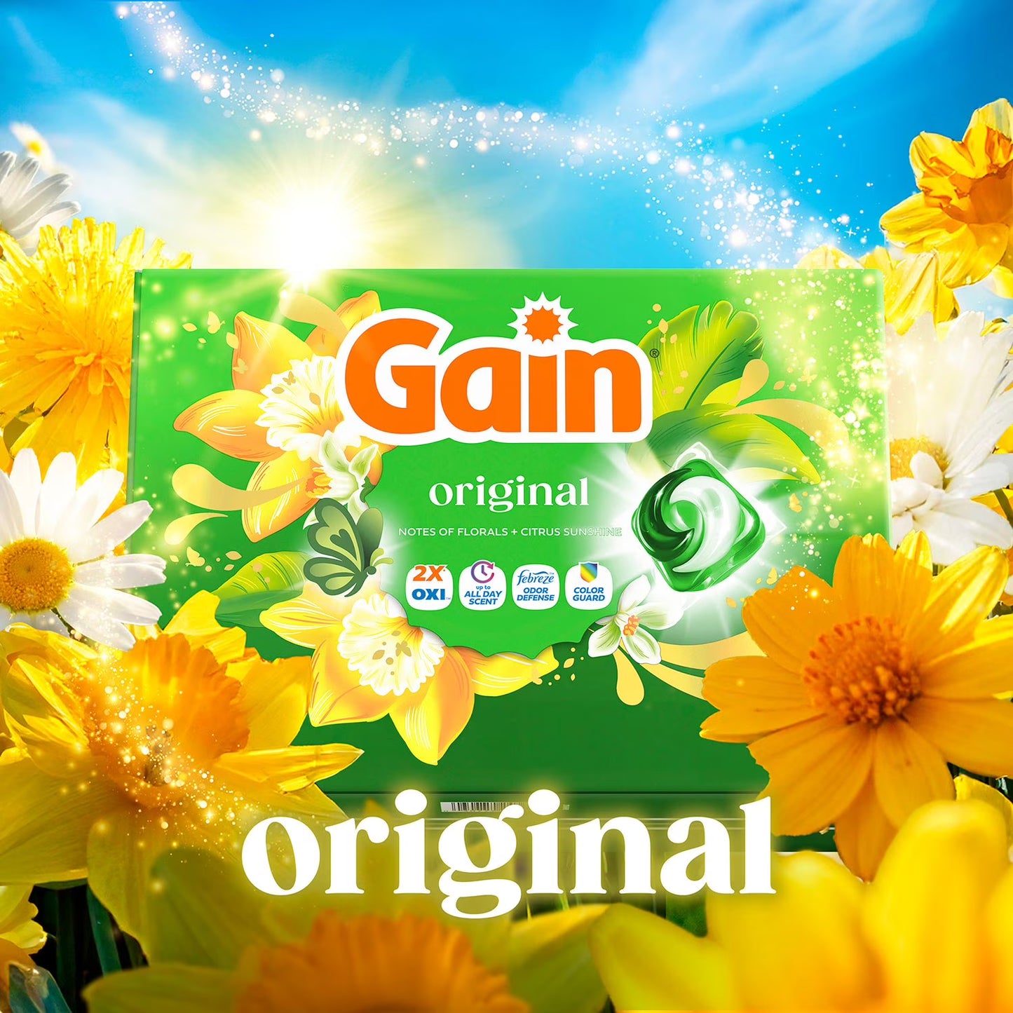Gain Flings! 3 in 1 Laundry Detergent Pacs, Original Scents, 152 ct.