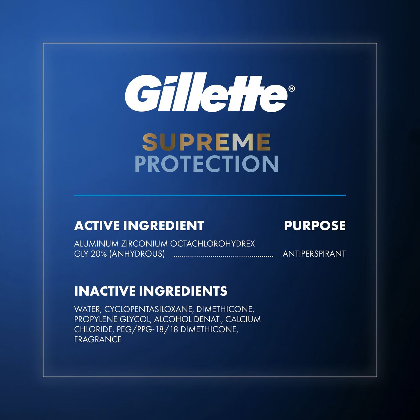 Gillette Supreme Maximum Strength Protection Men's Deodorant Clear Gel Antiperspirant, Cool Wave, 3.8 oz., 5 pk.