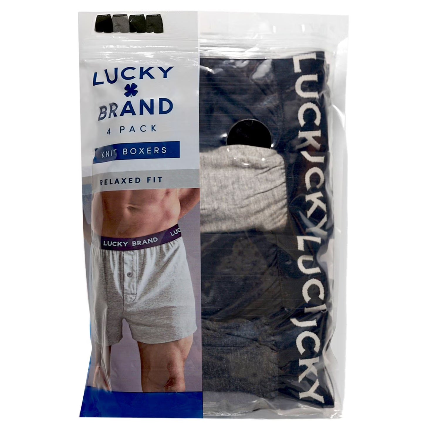 Lucky Brand Men's 4-Pack Knit Boxer