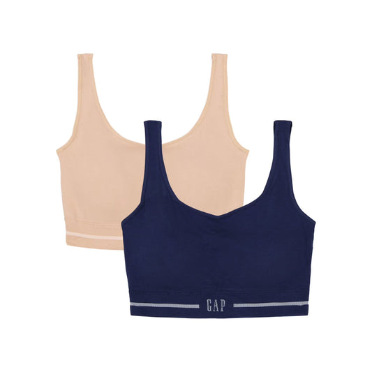 GapBody Women's 2-Pack Seamless Cotton Comfort Sports Bra