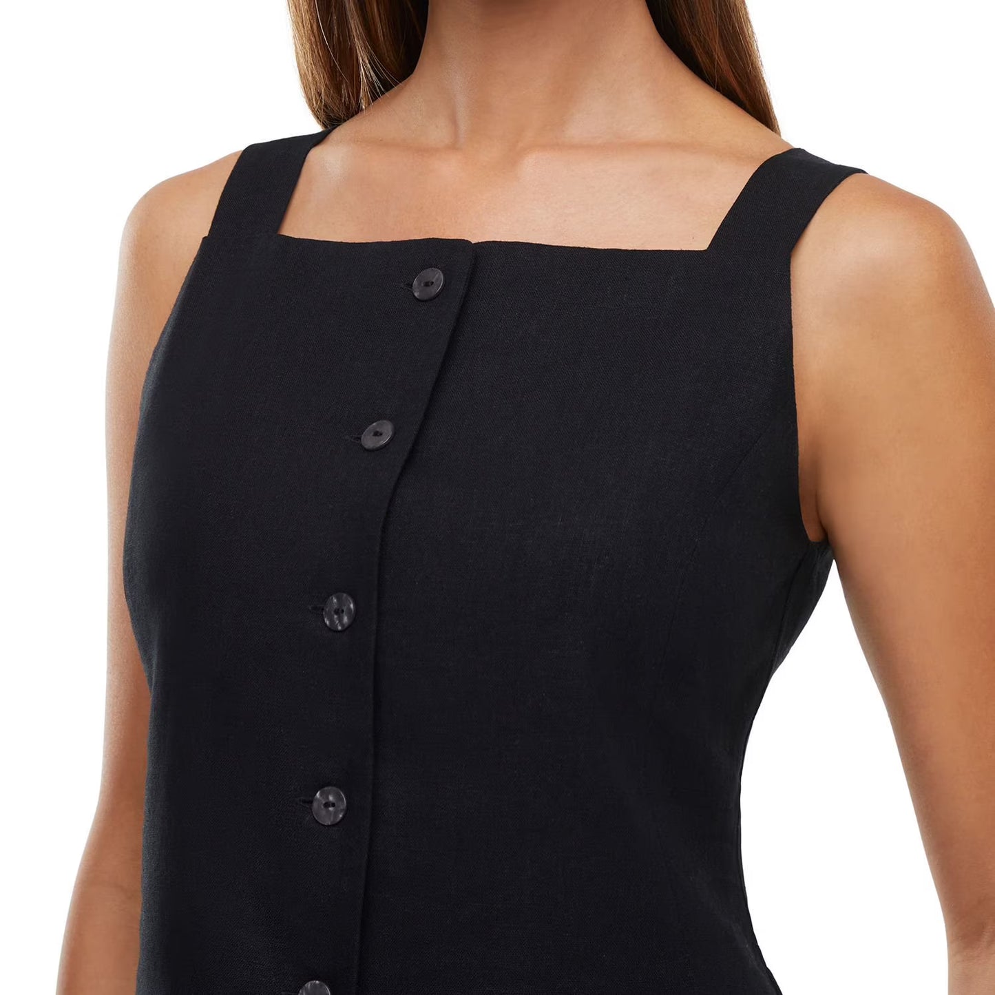 Express Women's Linen Blend Button-Up Tank Top