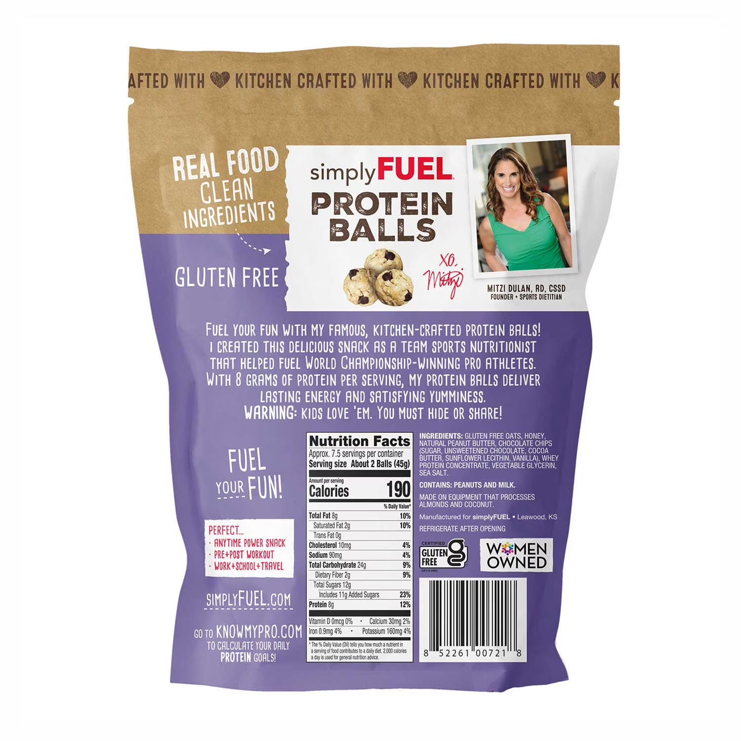 simplyFUEL Chocolate Chip Cookie Dough Protein Balls, 12 oz.