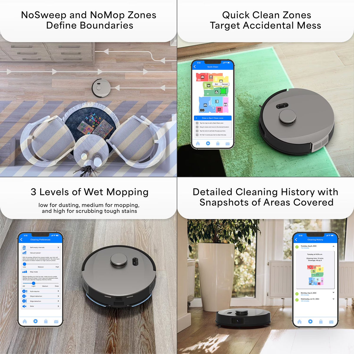 bObsweep UltraVision Self-Emptying Robot Vacuum and Mop with 180-Day Dock