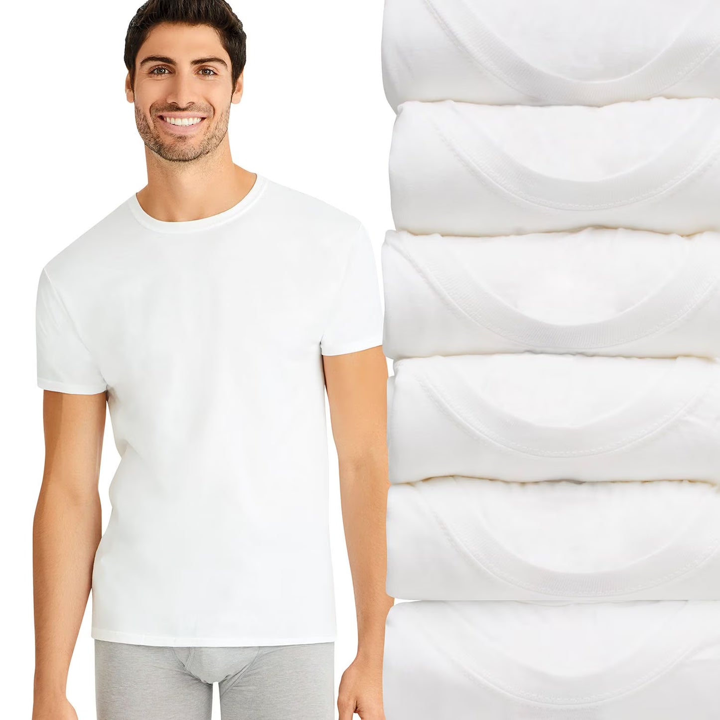 Hanes Men's Best 6-Pack Crew T-Shirt
