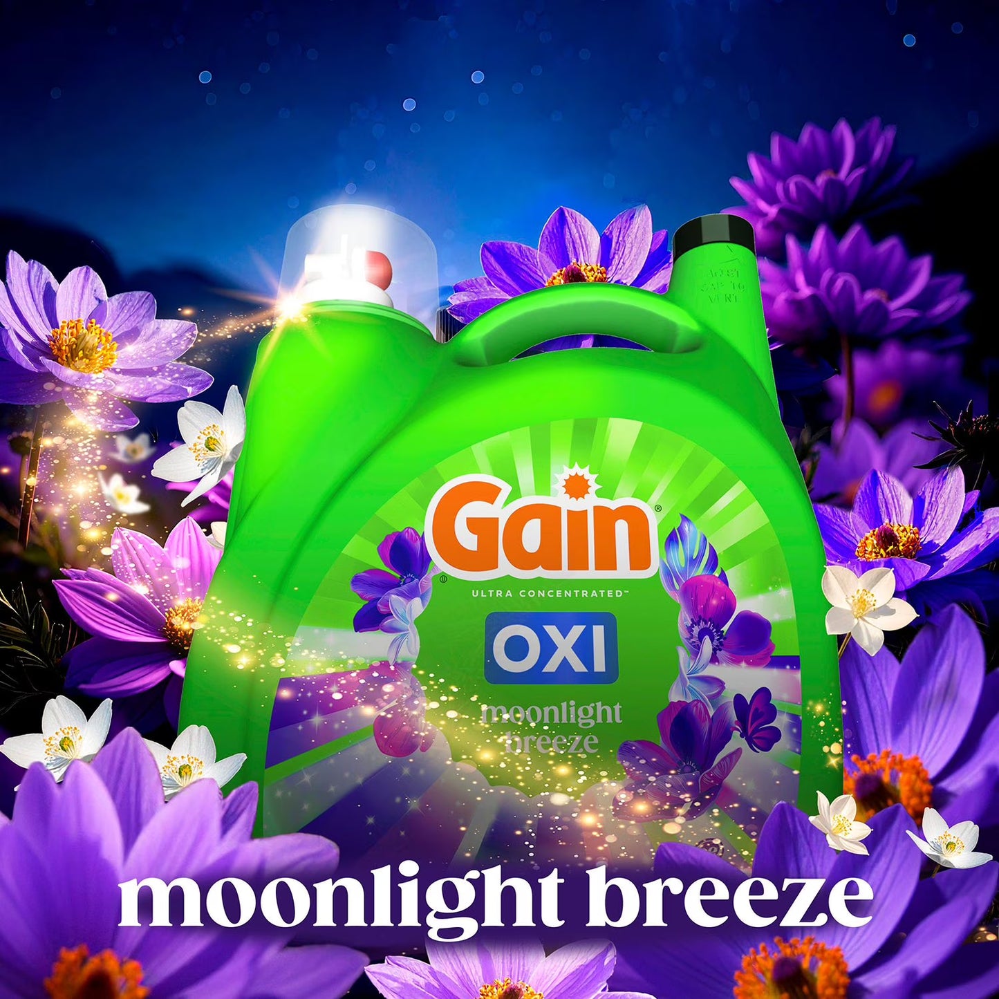 Gain + Oxi Liquid Laundry Detergent, Moonlight Breeze, 159 Loads, 170 fl. oz.