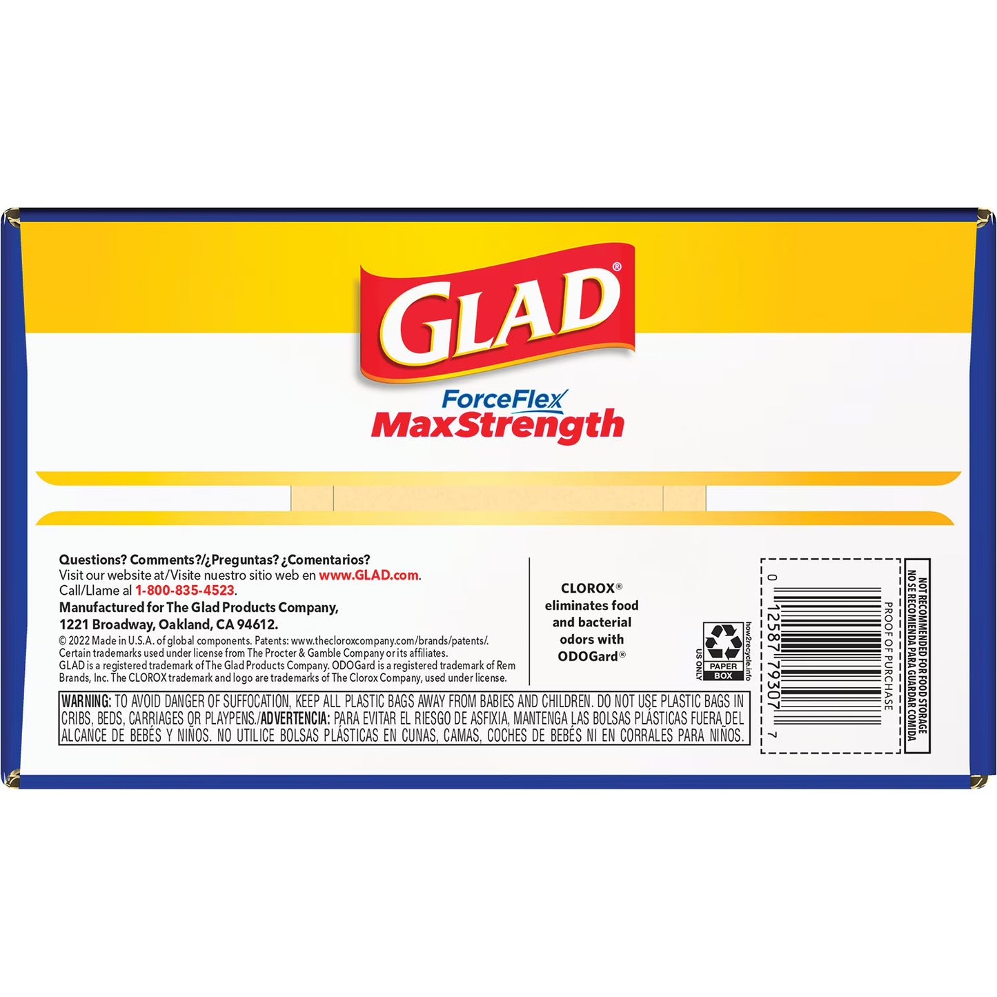 Glad ForceFlex MaxStrength with Clorox Tall Kitchen Drawstring Trash Bags, Lemon Fresh Scent, 13 Gallon, 120 ct.