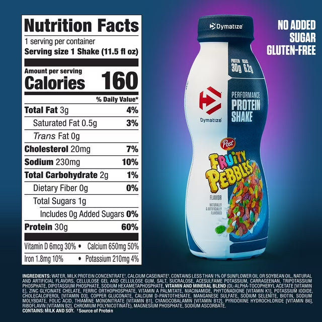 Dymatize Fruity Pebble 30g High Protein Shake, 11.5 fl. oz., 15 pk.