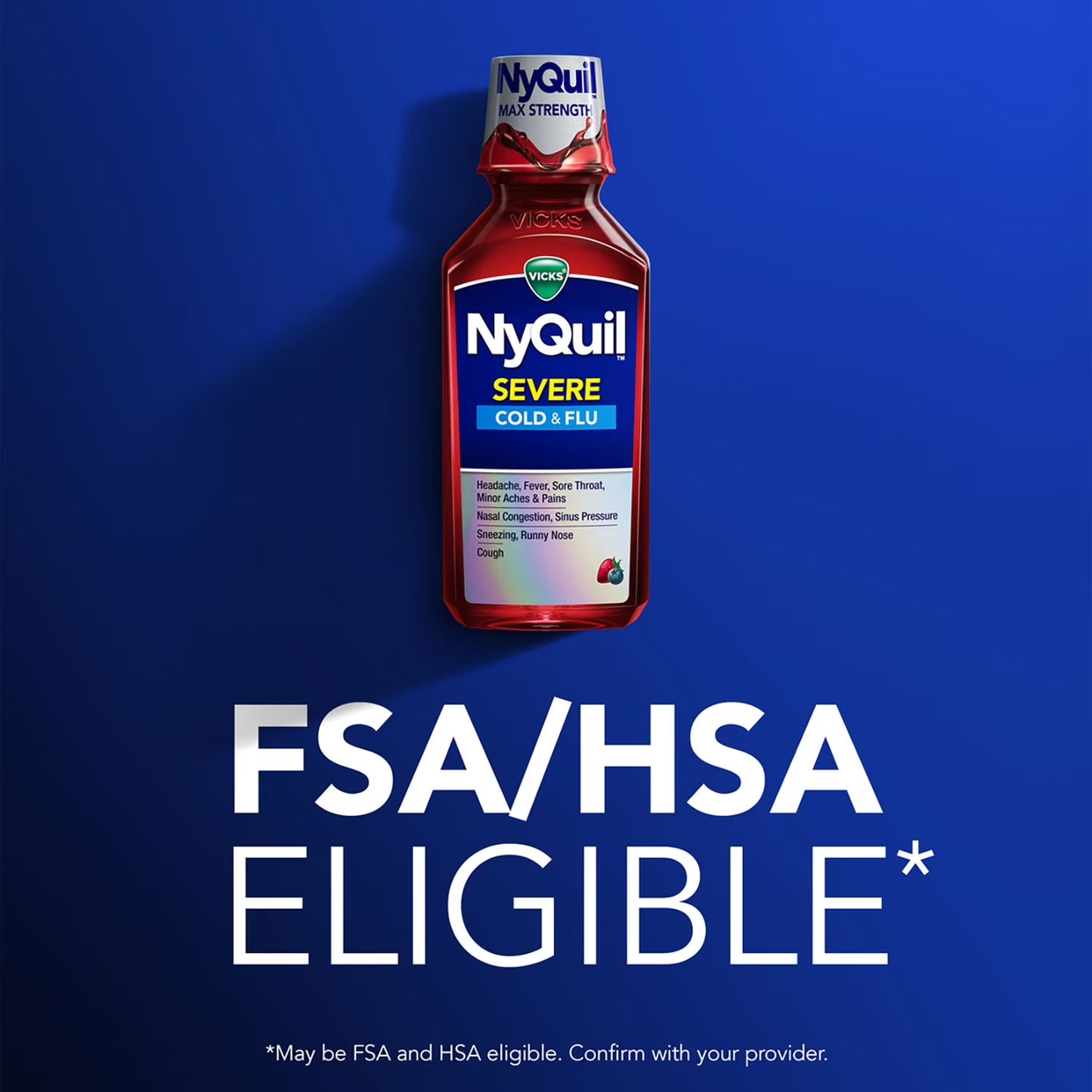 Vicks DayQuil & NyQuil Severe Cold & Flu Relief Liquid, Berry, 12 fl. oz., 3 pk.