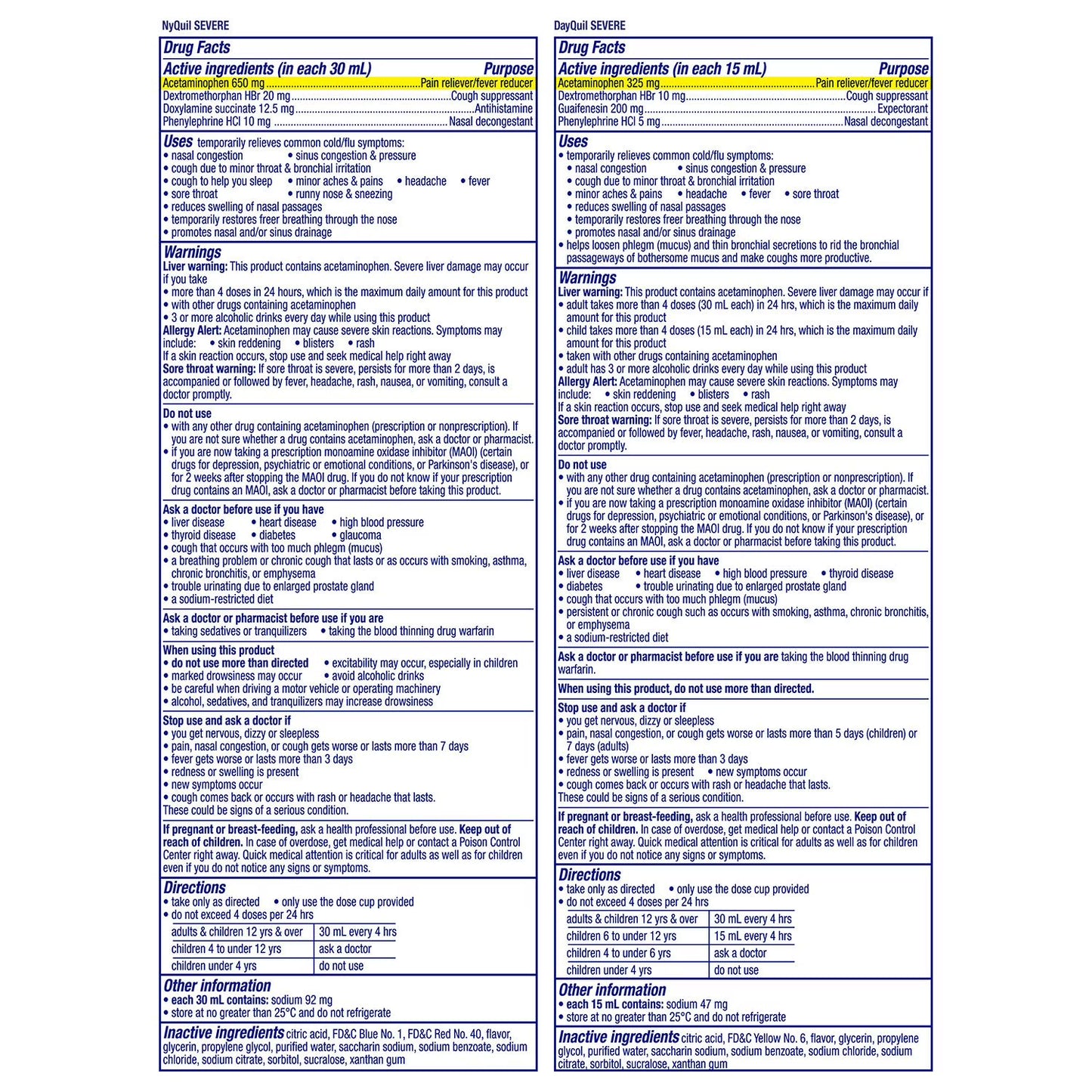 Vicks DayQuil & NyQuil Severe Cold & Flu Relief Liquid, Berry, 12 fl. oz., 3 pk.