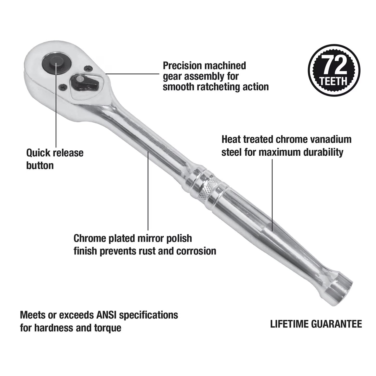 Channellock 225pc Professional Mechanic's Tool Set SAE & Metric Ratcheting Wrenches 1/4, 3/8, 1/2 inch Drive Sizes