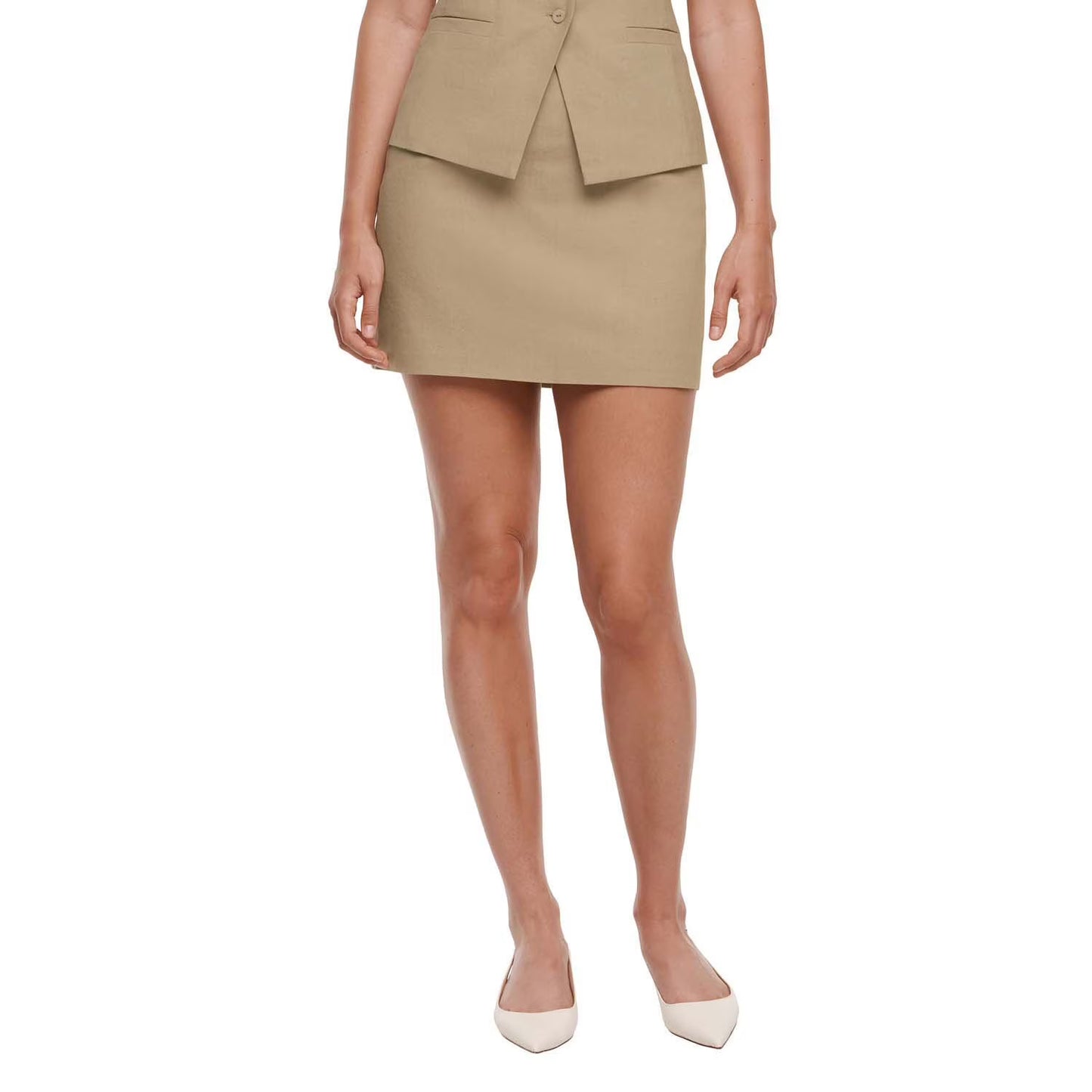 Express Women's Linen Blend Mini Skirt